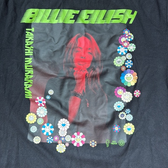 BILLIE ELISH X TAKASHI MURAKAMI BLACK SS Tee Shirt SIZE -M - Picture 3 of 6